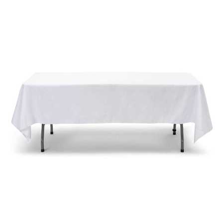 Atlas Commercial Products 60" x 102" Polyester Tablecloth, White PY-60x102-01